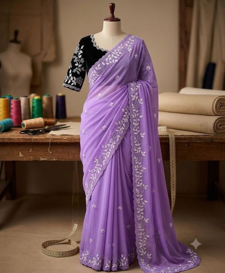 Svara pure georgette surat ka sadi market